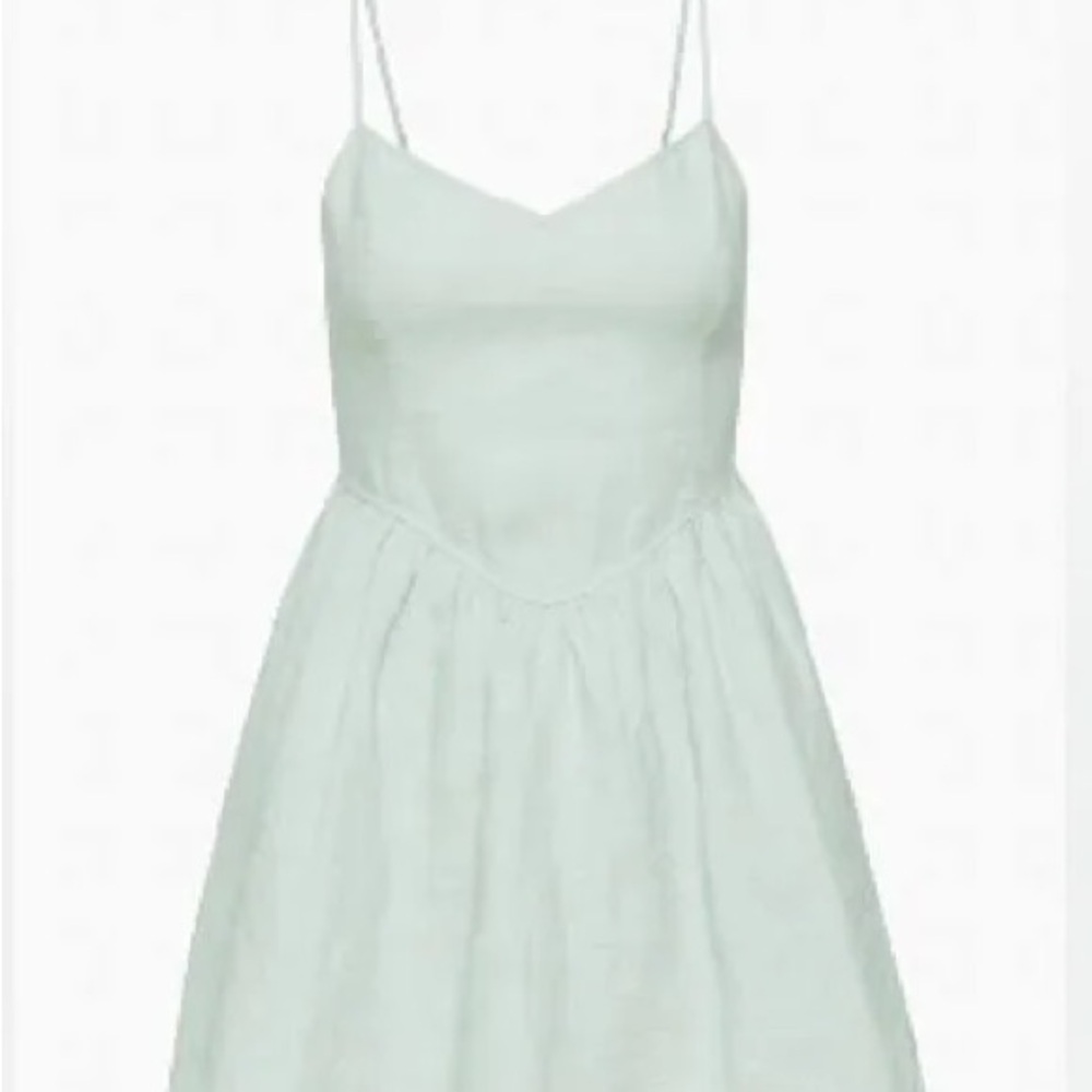 Aritizia Wilfred mini influence linen dress dipped waist v waist size 12